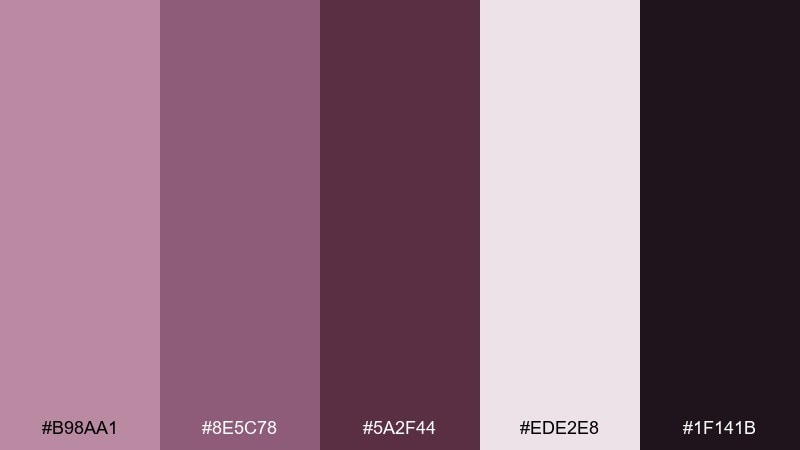 midnight mauve color palette with hex codes