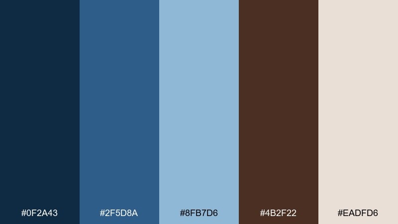 midnight mocha color palette with hex codes