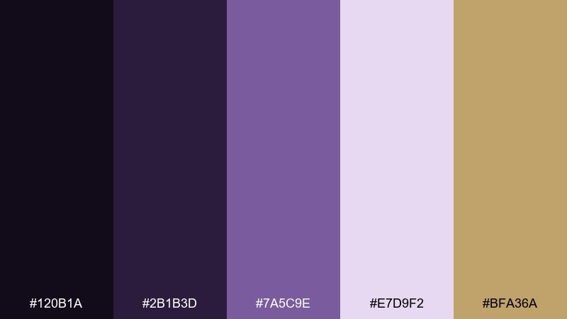 midnight orchid luxury color palette with hex codes