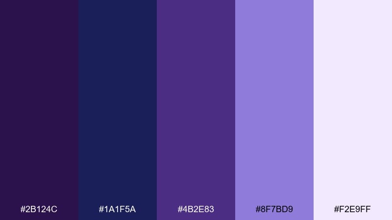 midnight orchid color palette with hex codes