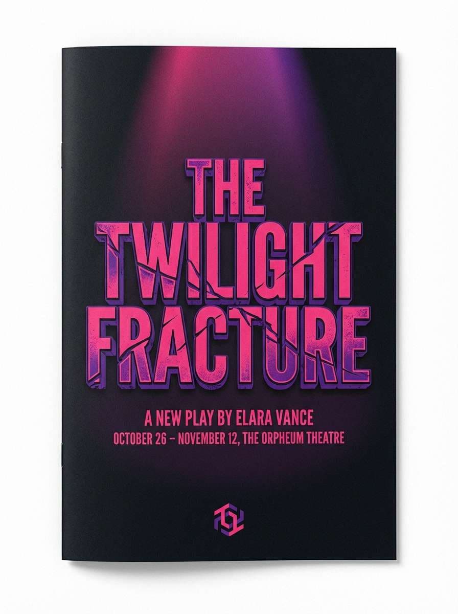 dramatic fuchsia pink playbill cover