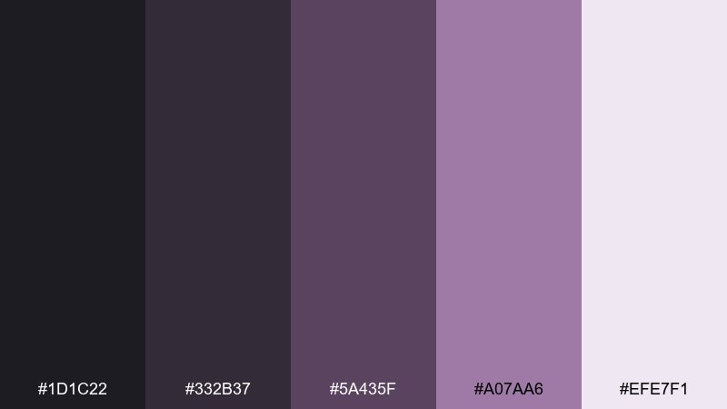 midnight plum smoke dark gray color palette with hex codes