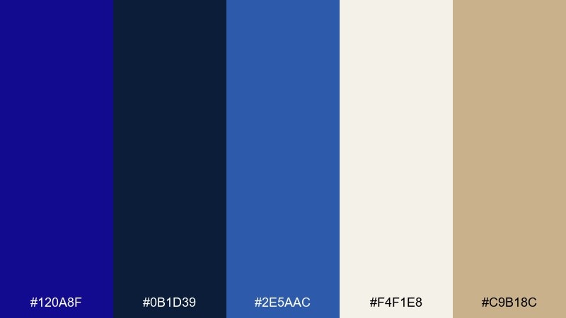 midnight sail ultramarine color palette with hex codes