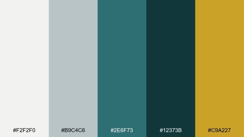 midnight teal luxe living room color palette with hex codes