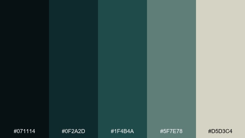 midnight teal paneling haunted mansion color palette with hex codes