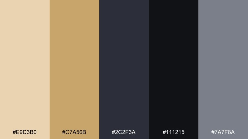 midnight toast color palette with hex codes