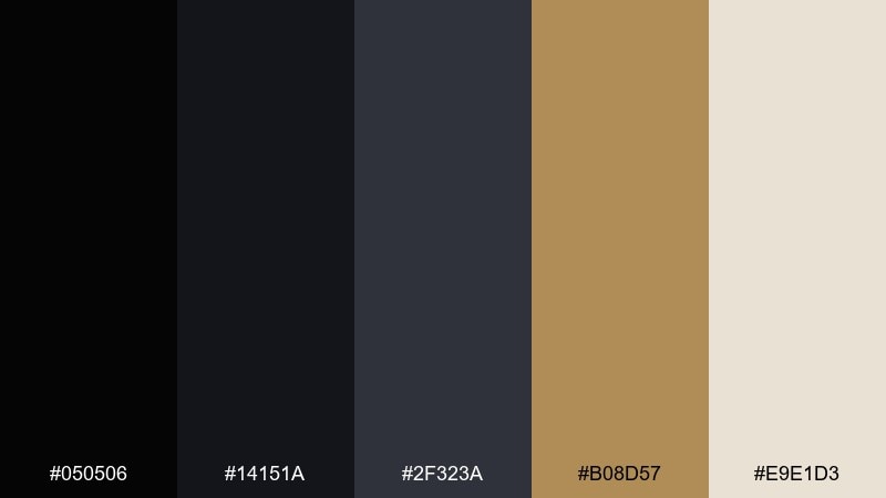 midnight trophy color palette with hex codes