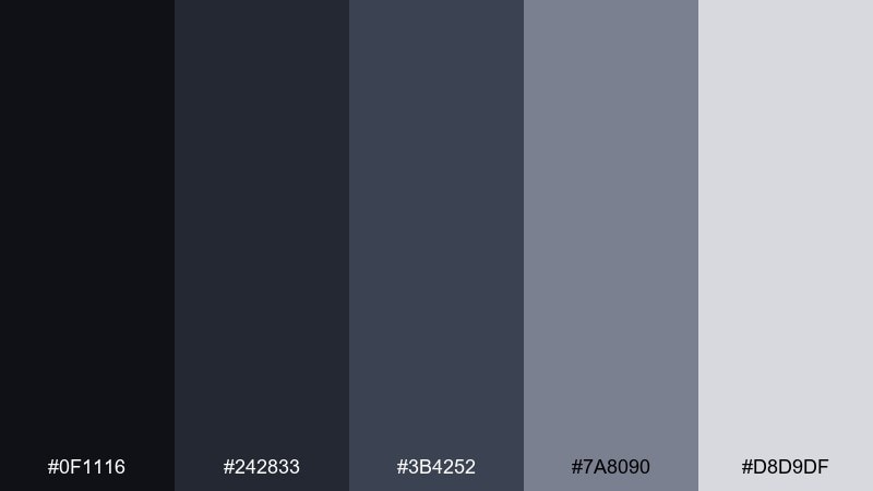 midnight veil shadow color palette with hex codes