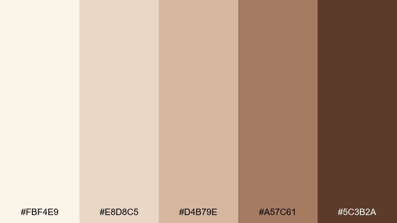 milk tea mocha color palette with hex codes
