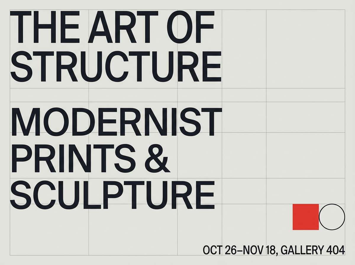 minimal art exhibition poster