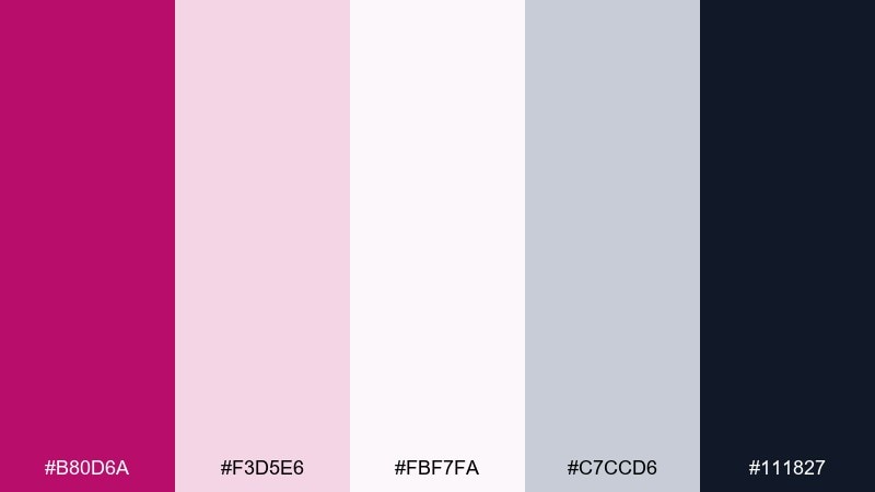 minimal blush color palette with hex codes