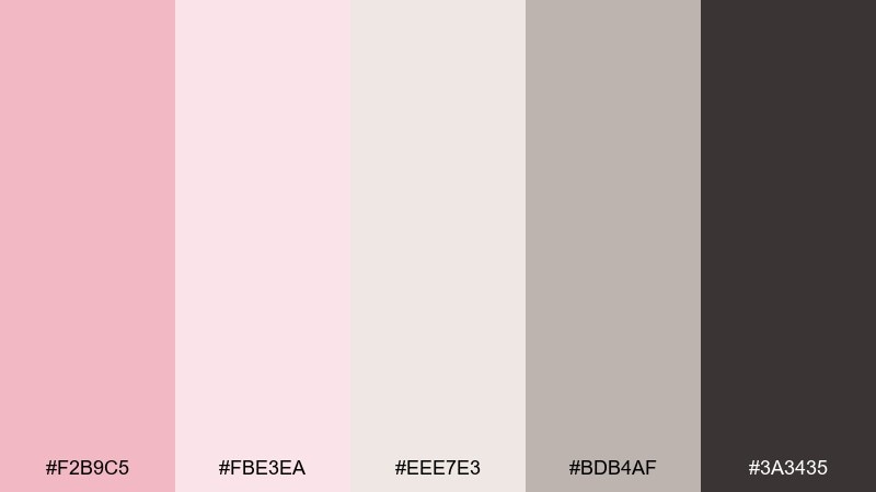 minimal blush neutrals blush color palette with hex codes
