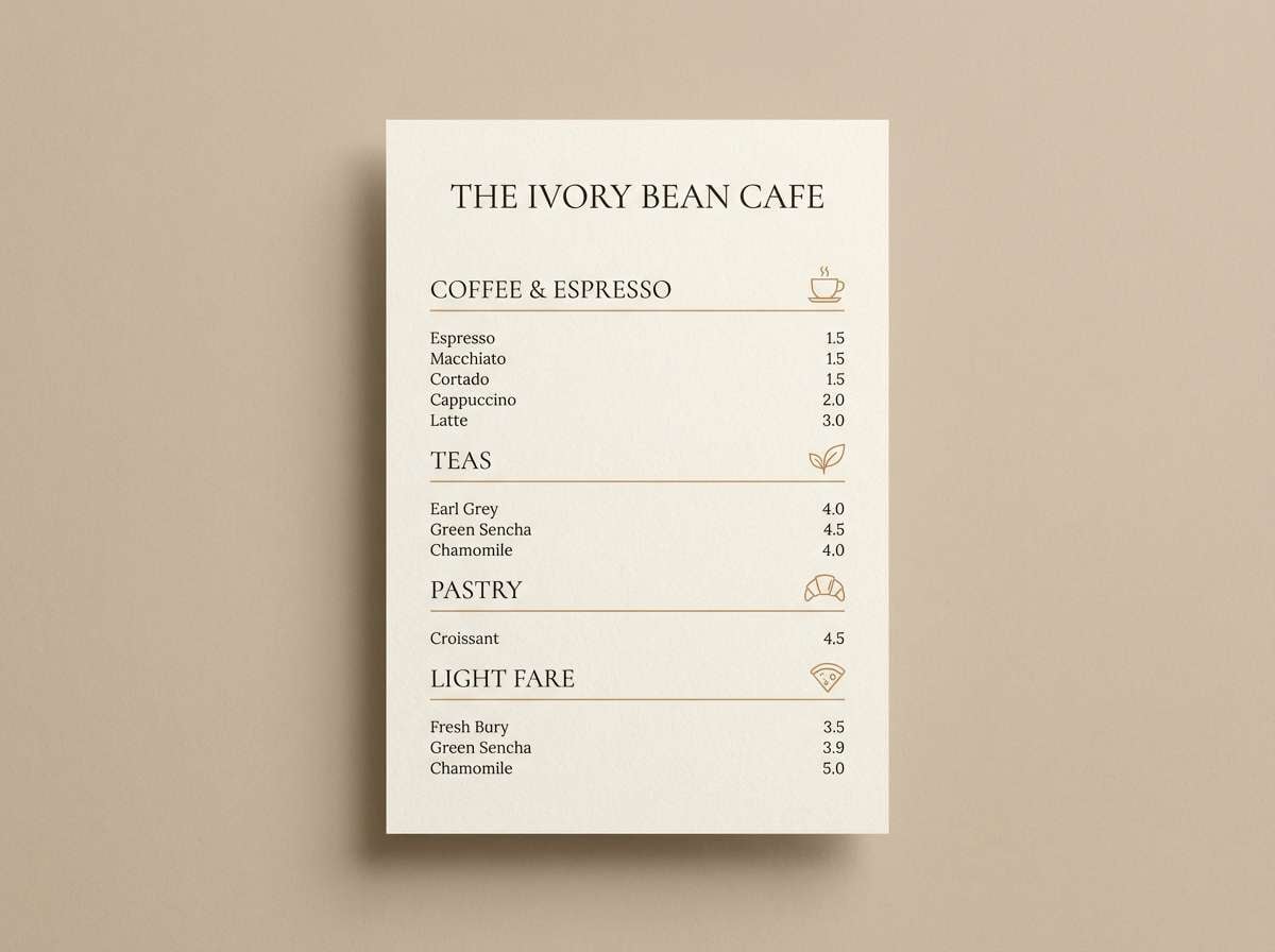 cafe menu design