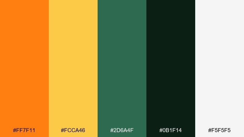 minimal citrus ink color palette with hex codes
