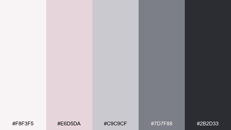 minimal concrete blush interior color scheme with hex codes