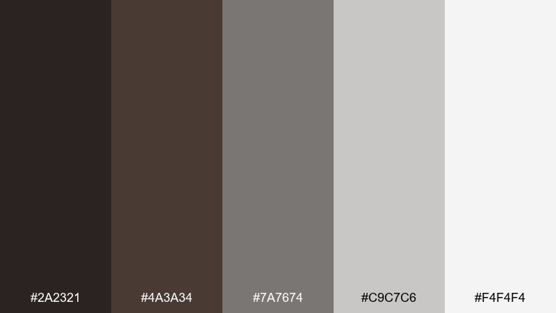 minimal concrete wenge color palette with hex codes
