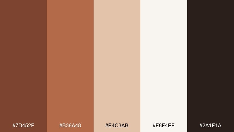 minimal copper ink color palette with hex codes