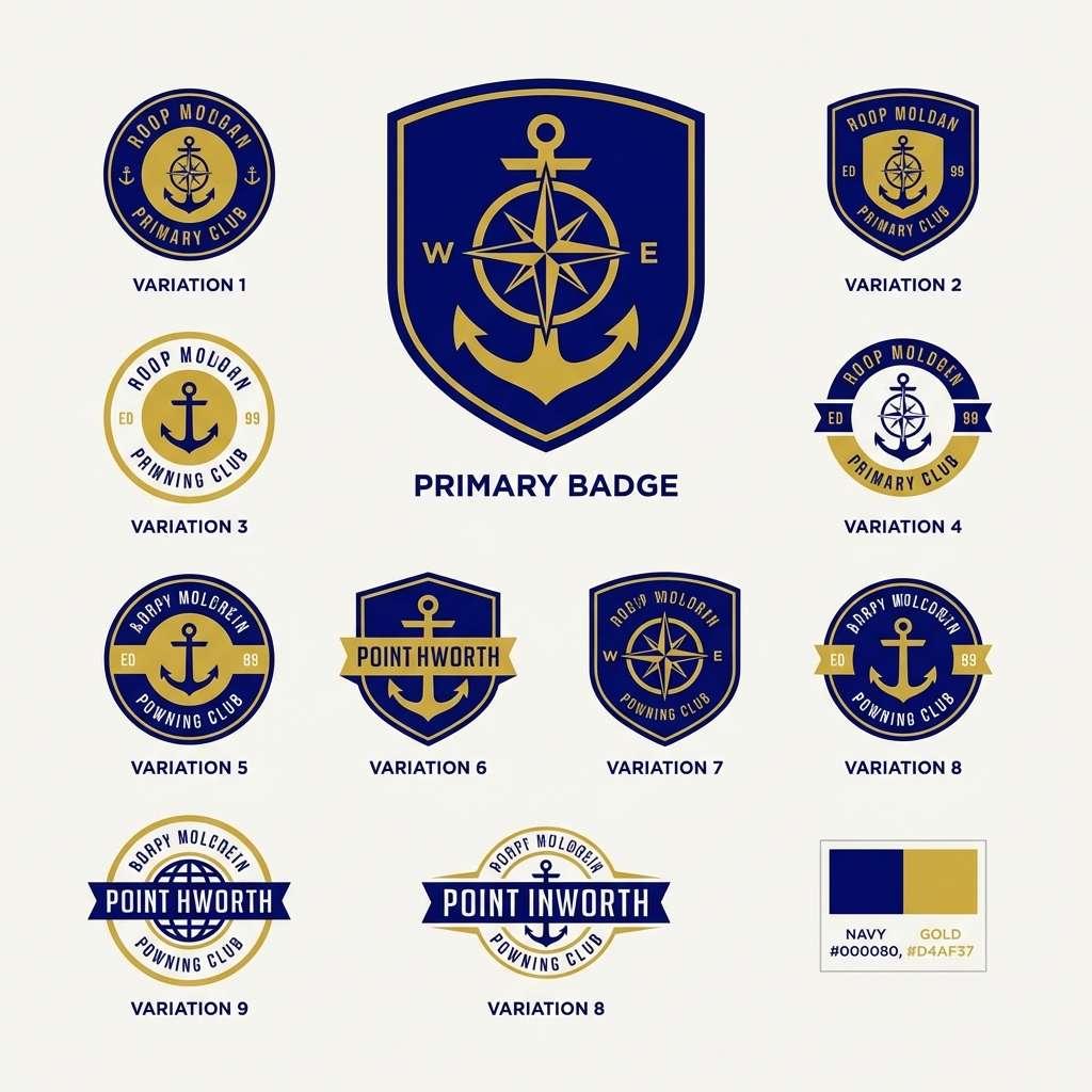 navy gold crest logo