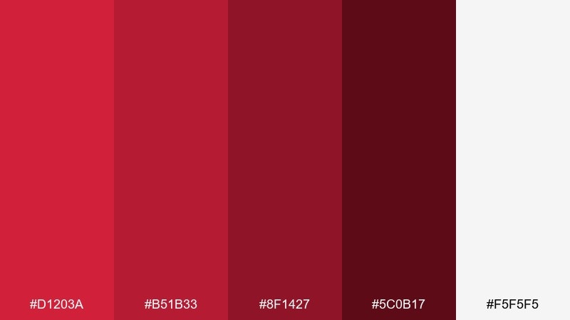 minimal crimson mono crimson red color palette with hex codes