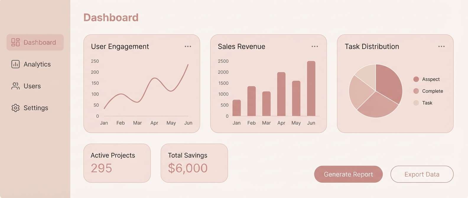 minimal dashboard ui