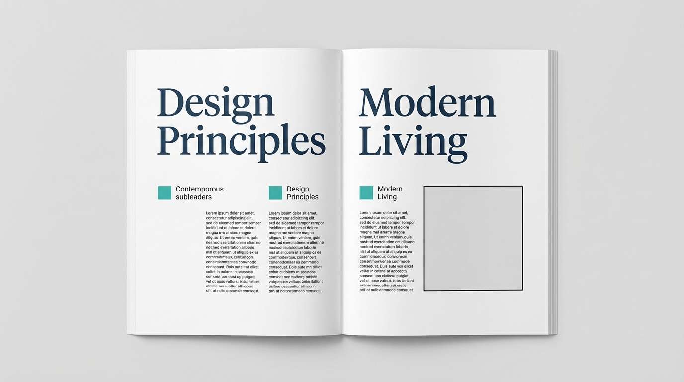 minimal teal editorial spread