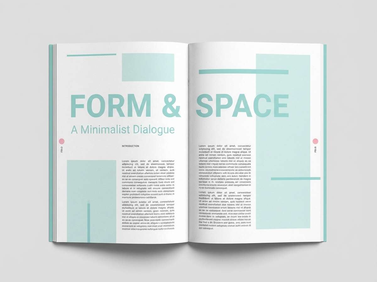 minimal editorial spread in coral reef color palette