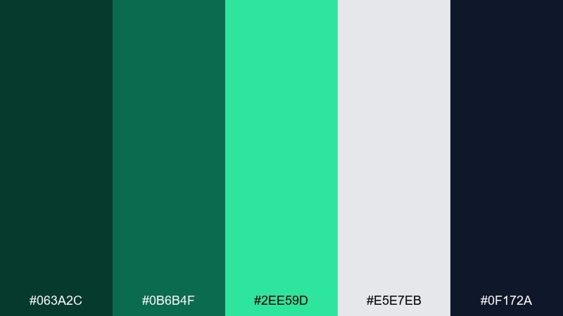 minimal emerald ui emerald color palette with hex codes