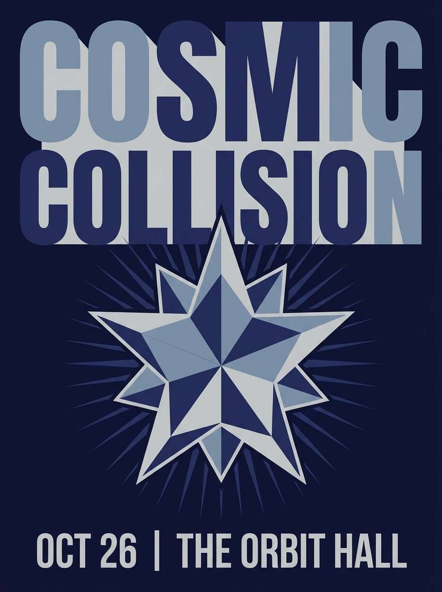 event poster in night blues