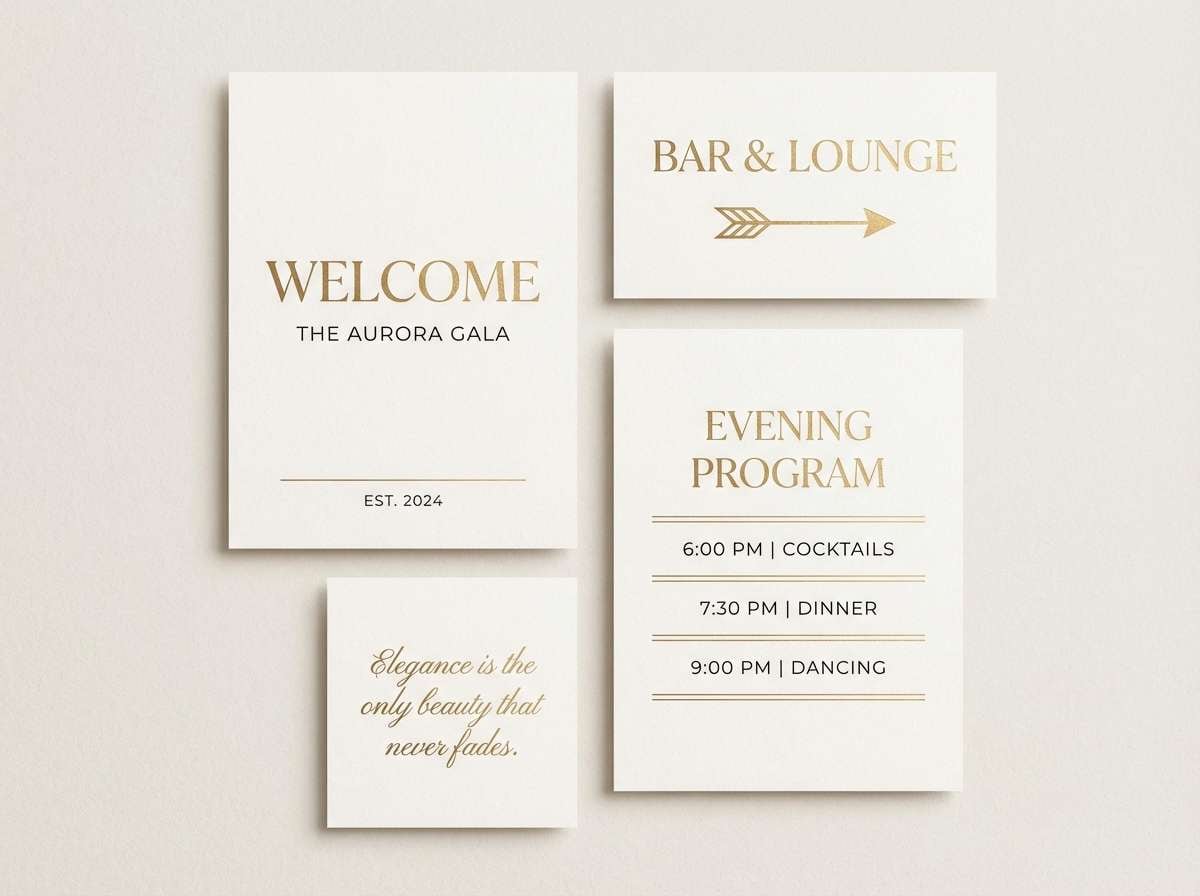 minimal event signage