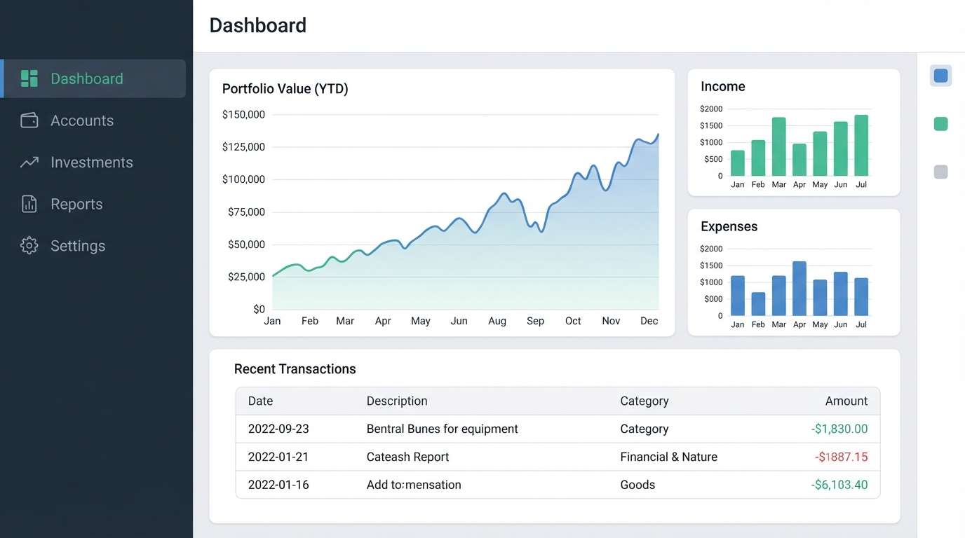 minimal finance dashboard ui
