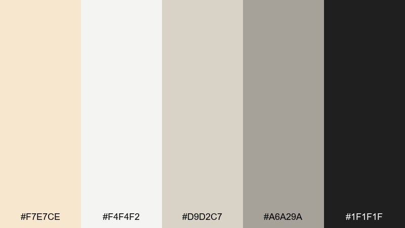 minimal gallery color palette with hex codes