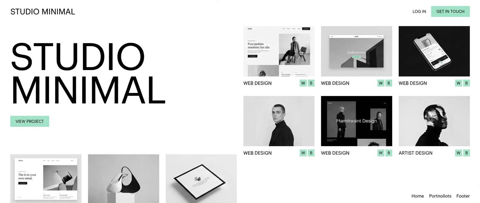 minimal gallery header