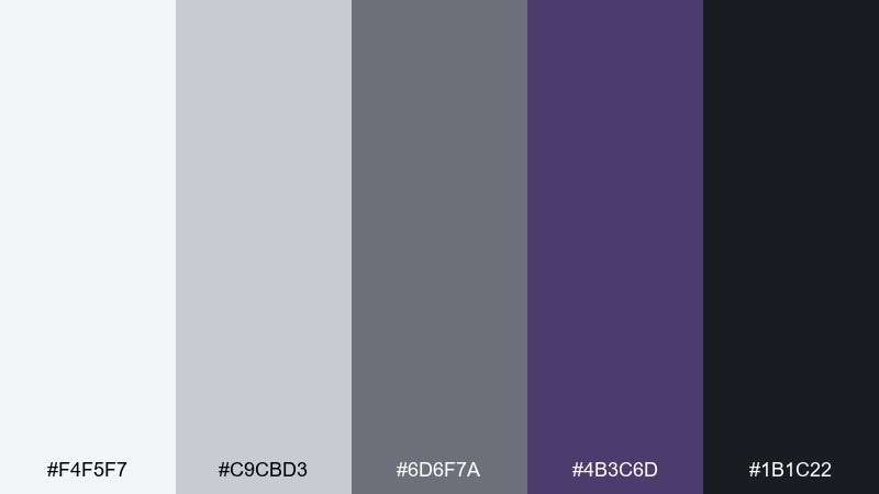 minimal graphite iris color palette with hex codes