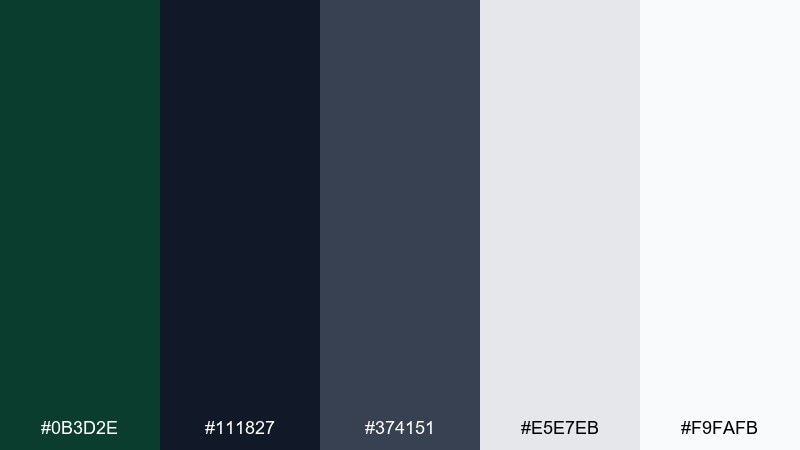 minimal ink color palette with hex codes