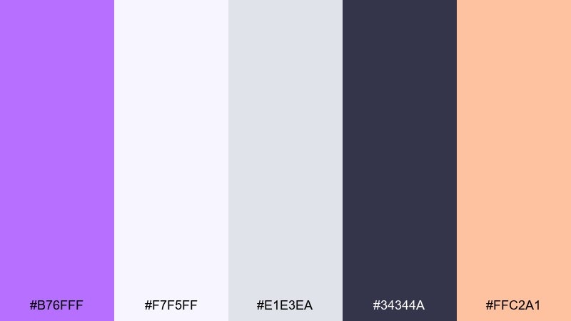 minimal iris brandmark bright lavender color palette with hex codes