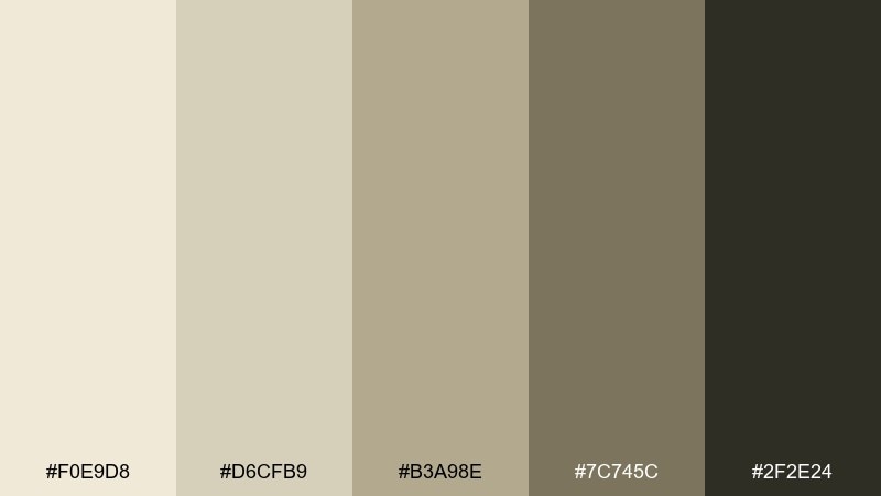 minimal khaki color palette with hex codes
