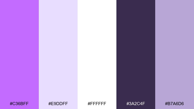 minimal lavender heliotrope color palette with hex codes