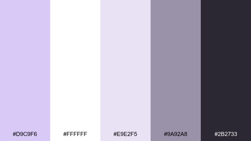 minimal lavender ui pale lavender color palette with hex codes
