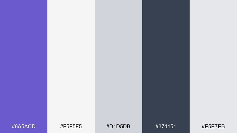 minimal loft slate blue color palette with hex codes