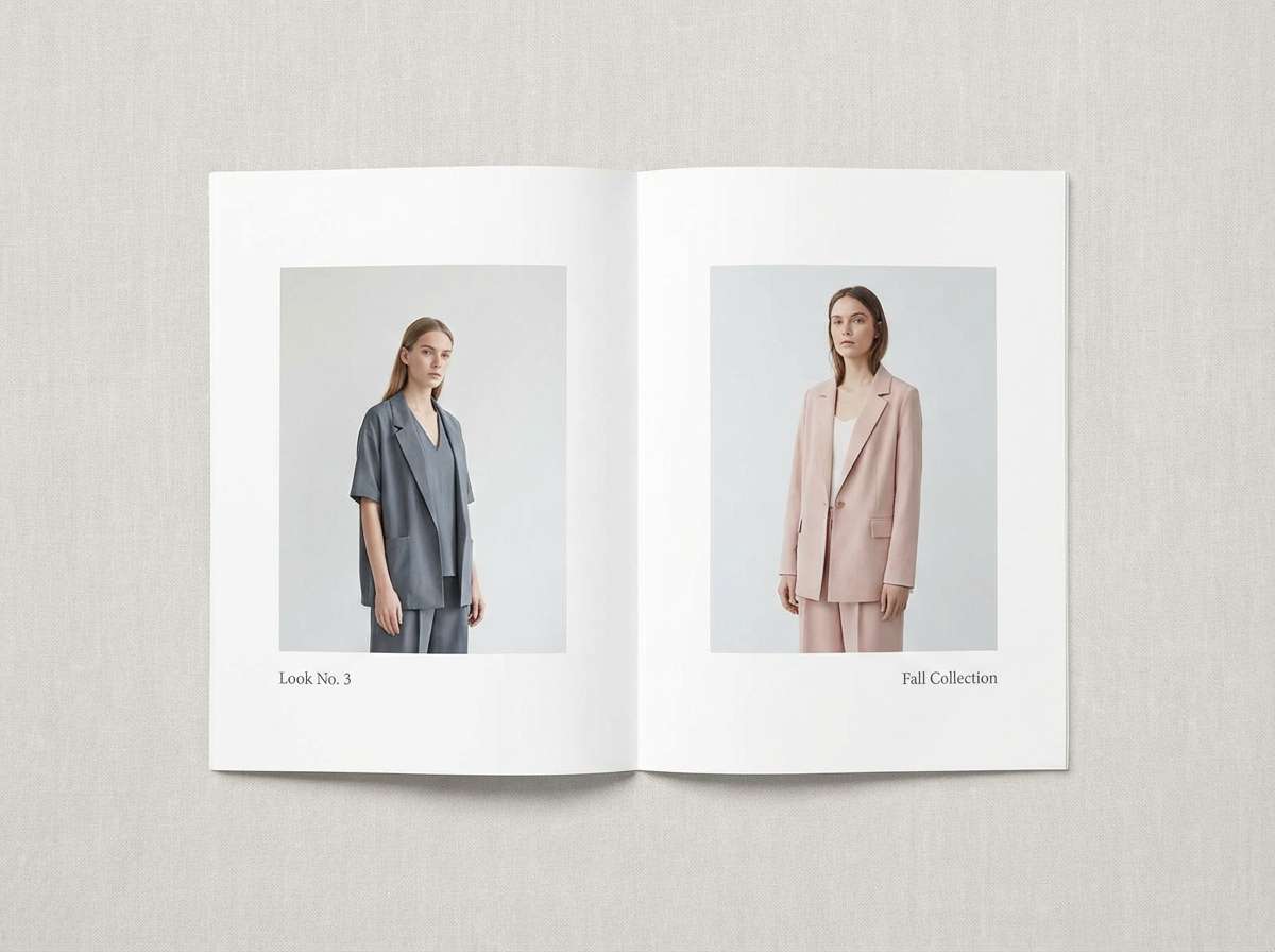 minimal lookbook with blush accents