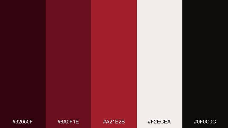 minimal maroon poster burgundy dark red color palette with hex codes