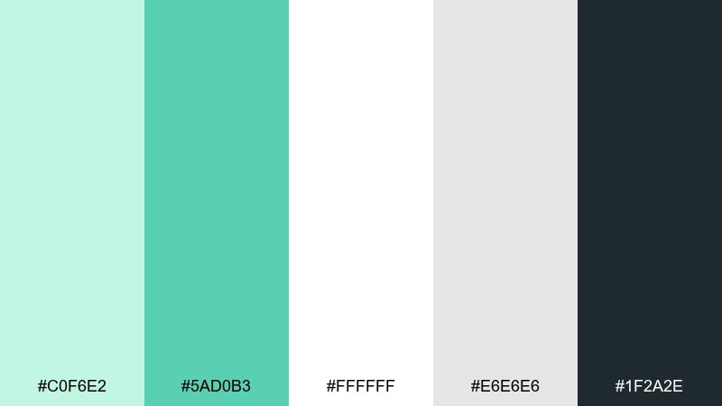 minimal mint poster mint green color palette with hex codes