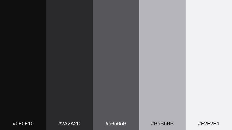 minimal monochrome subway color palette with hex codes