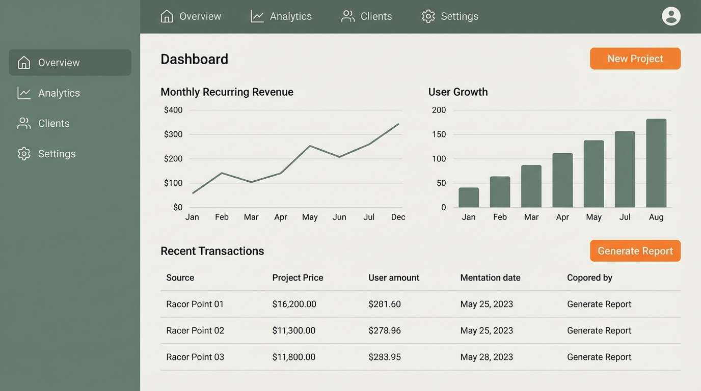 minimal moss dashboard