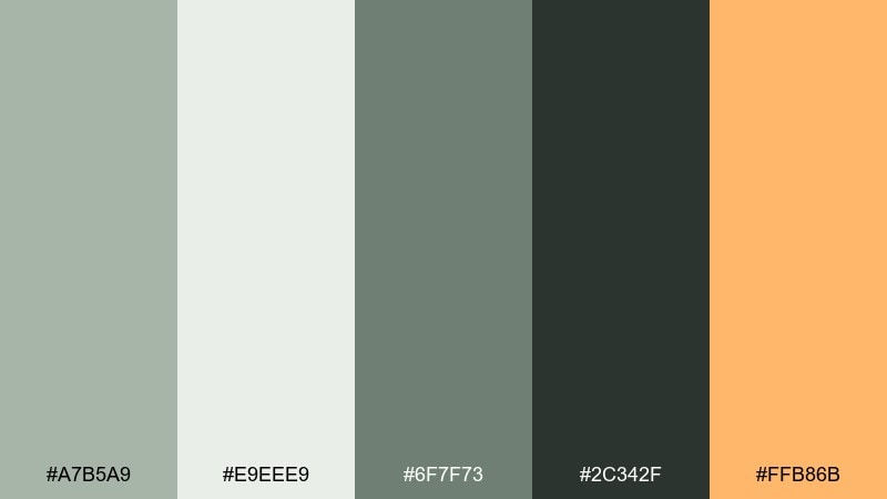 minimal moss ui color palette with hex codes