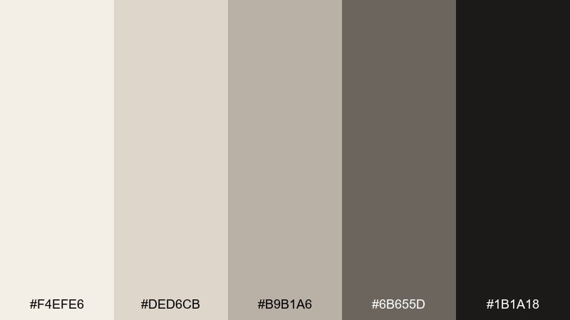 minimal museum bone color palette with hex codes