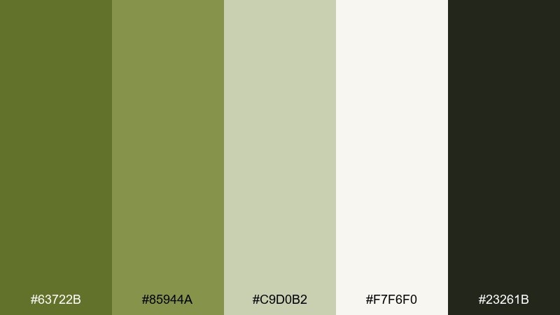 minimal olive ui olive green color combination with hex codes