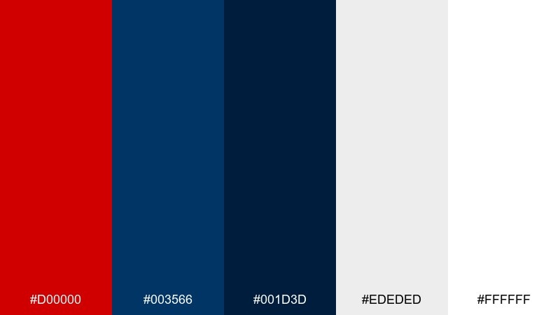 minimal patriot red blue color palette with hex codes