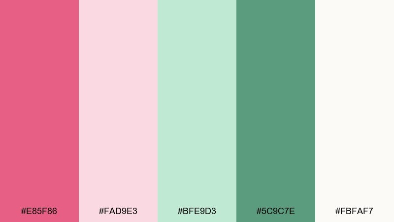 minimal petal sprig color palette with hex codes