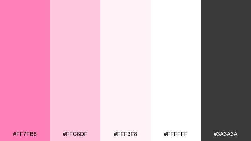 minimal pink paper pink flamingo color palette with hex codes